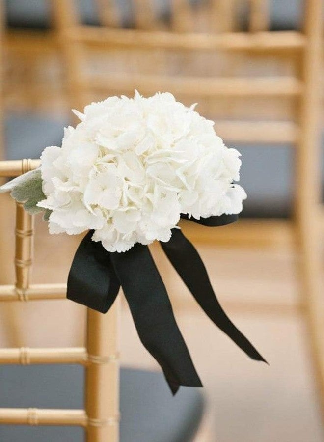 GhelonadiDouble Faced Polyester Satin Ribbon, Silk Ribbon Perfect for Wrapping, Crafts, Hair Bows, Wedding Party Other Projects Decorating Valentine's Day Birthday Bouquet Garland (18 Meter) (Black) - Image 2